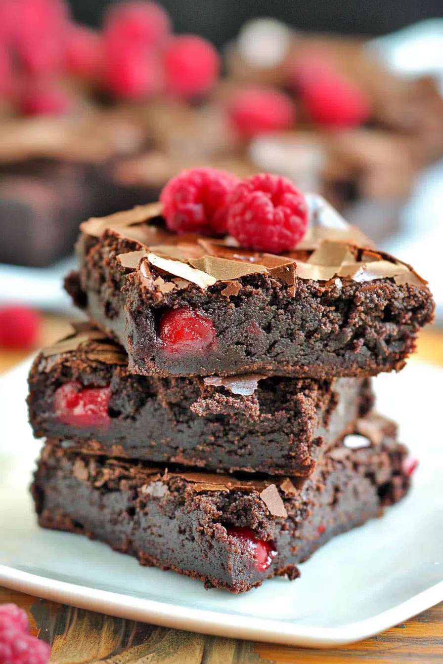Stacked dessert bars with creamy topping and juicy fruit, styled for a party table.