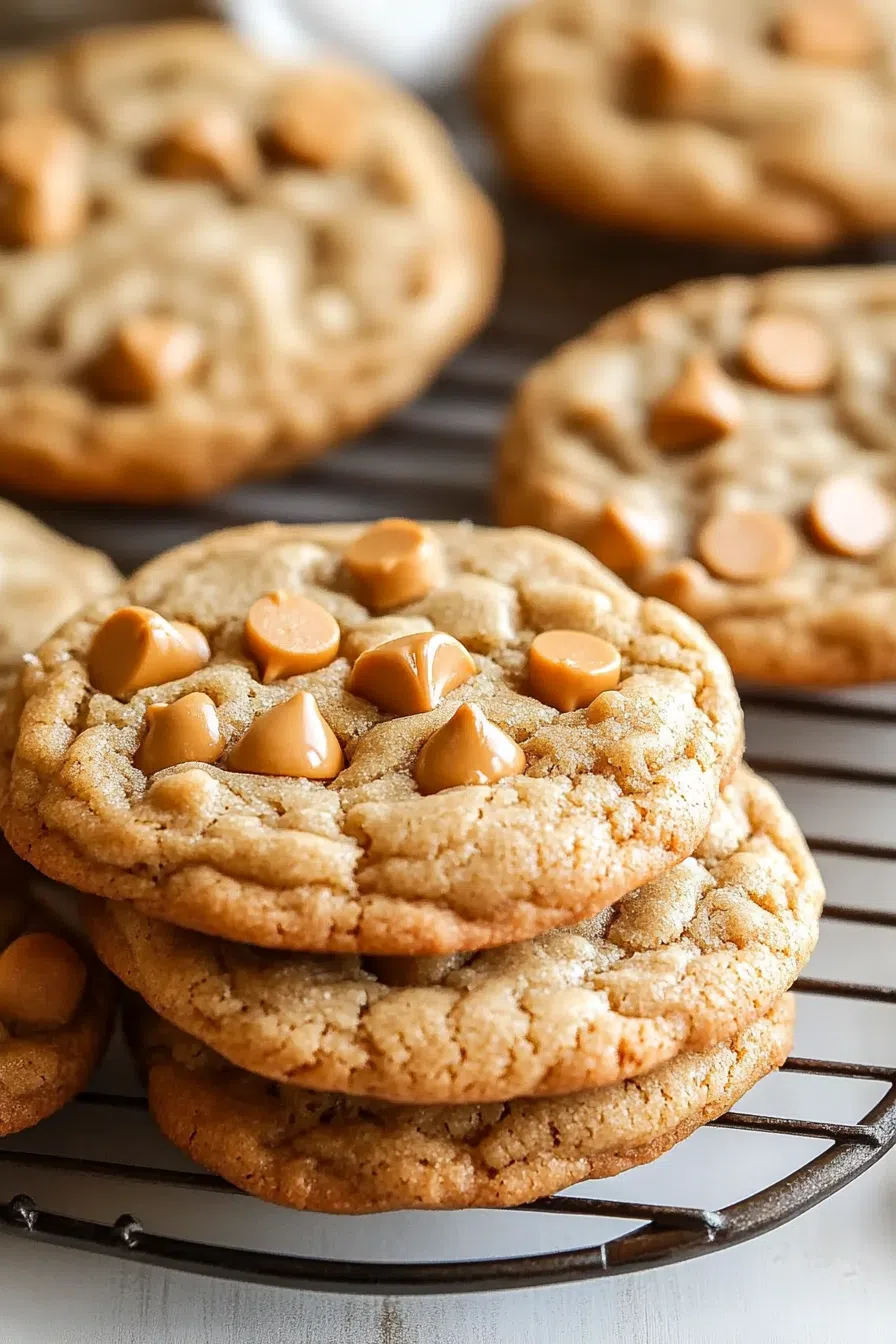 Freshly baked cookies cooling on a wire rack