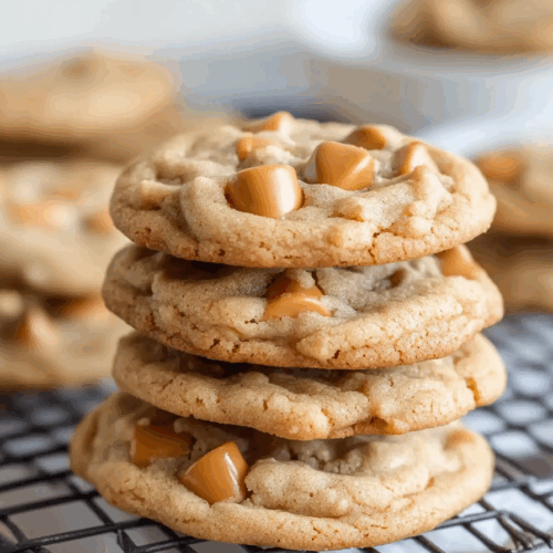 Stacked cookies on a ceramic plate, ready to serve
