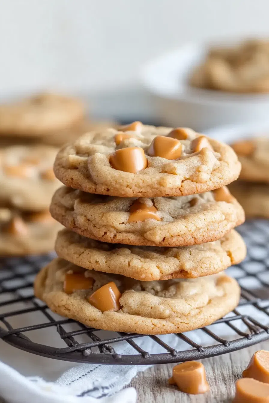 Stacked cookies on a ceramic plate, ready to serve
