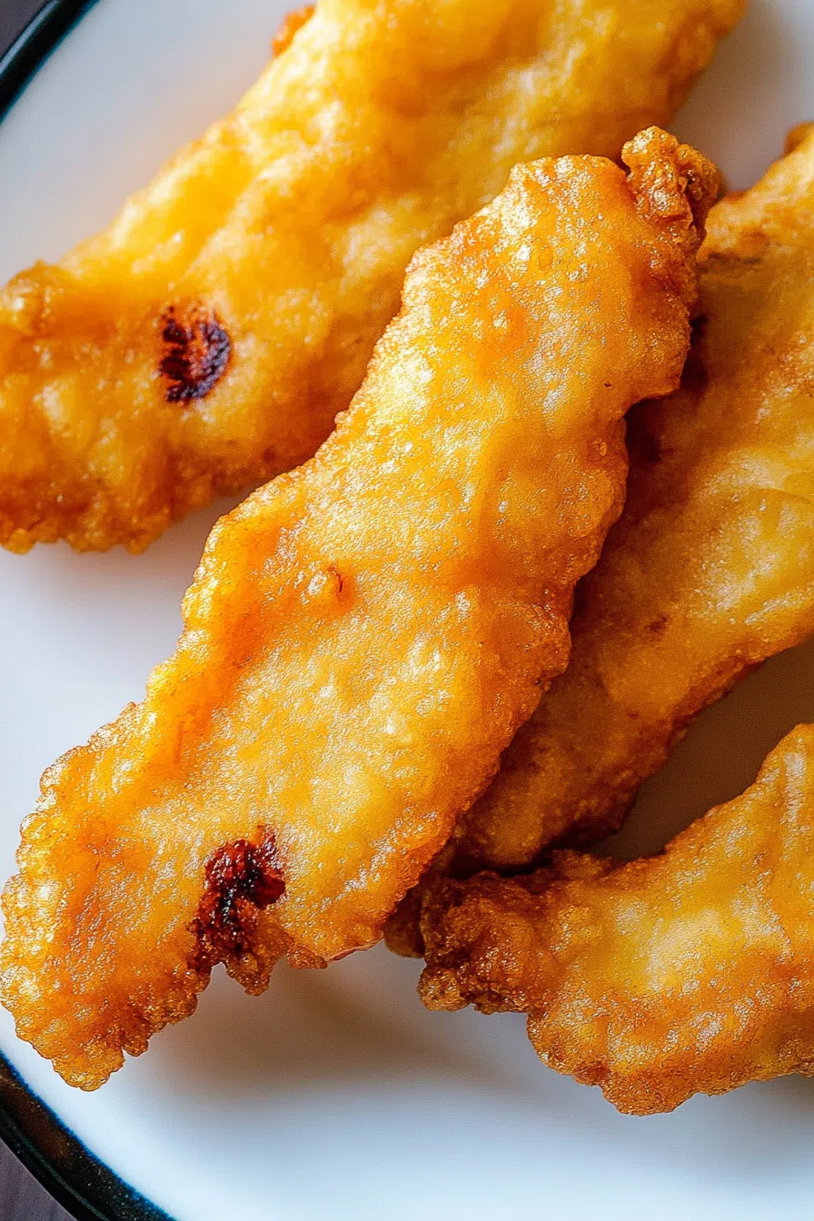 Crispy golden pieces served on a plate