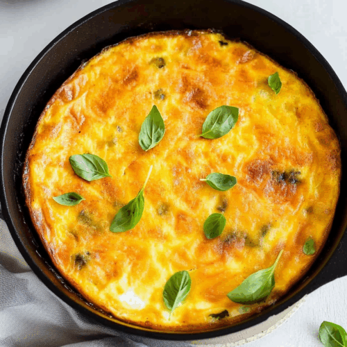 Fluffy baked dish with a crisp edge and creamy interior