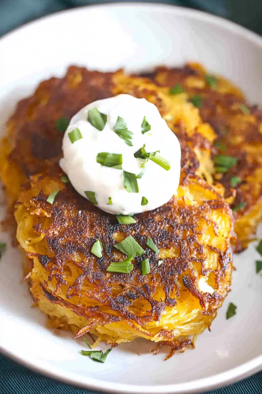 Fritters arranged in a circle with a creamy sauce in the center.
