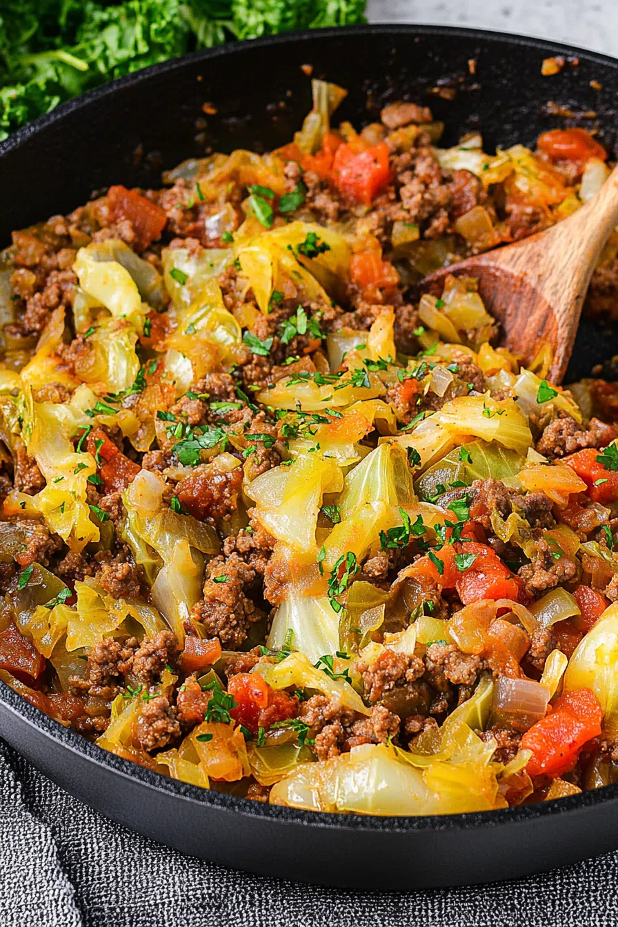 Warm, comforting skillet dinner with tender vegetables and golden-brown bits