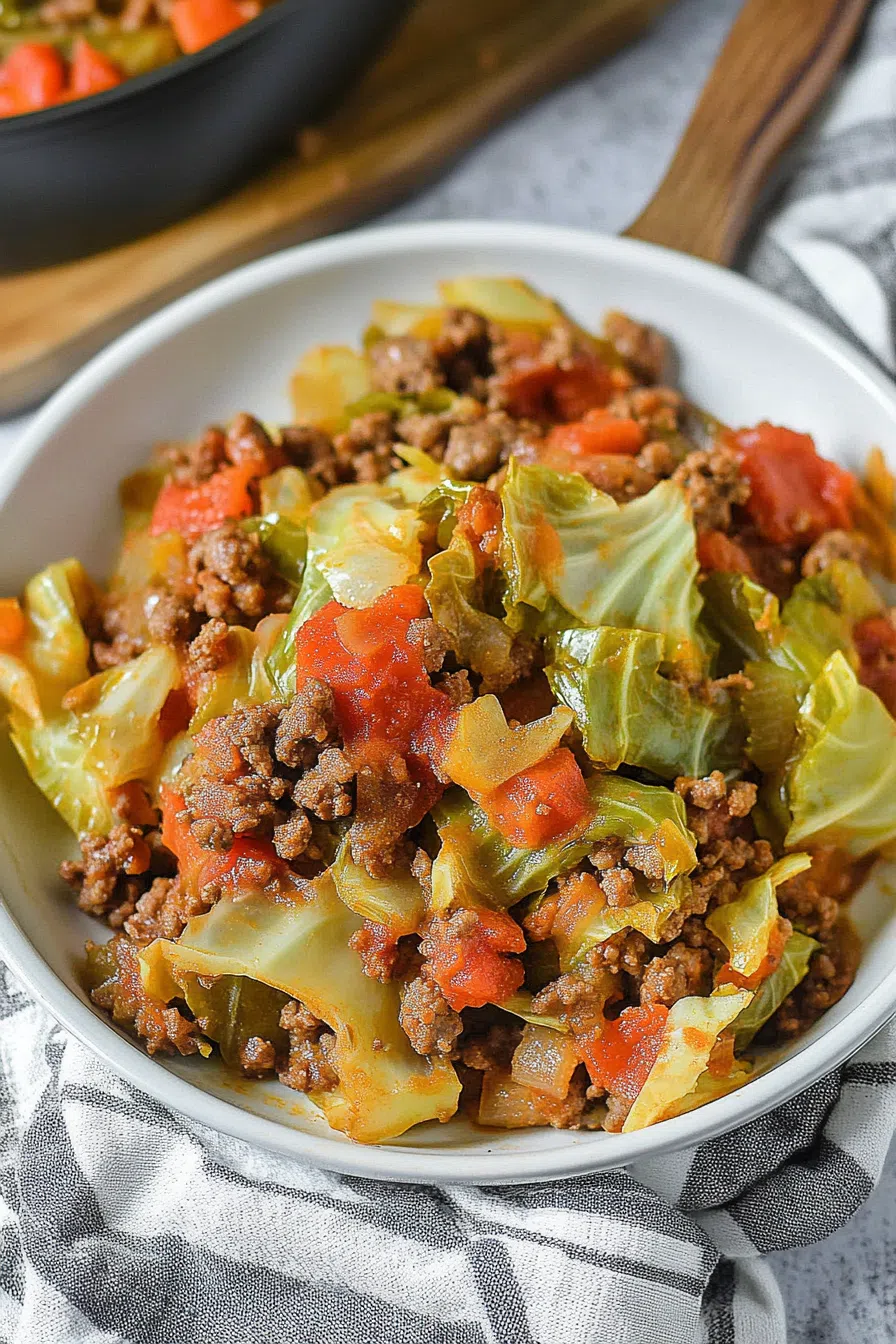 Overhead view of a stovetop dish featuring chopped greens and seasoned protein
