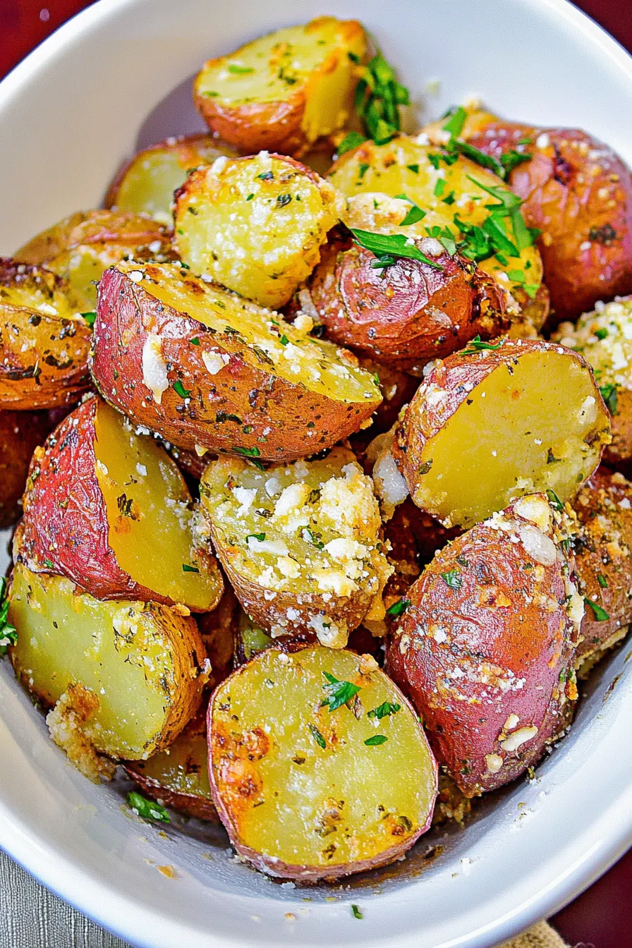 Crispy roasted vegetables with a golden finish, ready to be served
