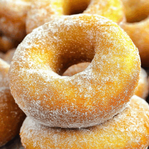 Close-up of round baked treats with a spiced sugar topping