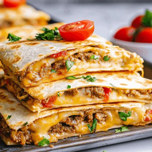 Golden, crispy folded tortillas filled with melted cheese and savory ingredients