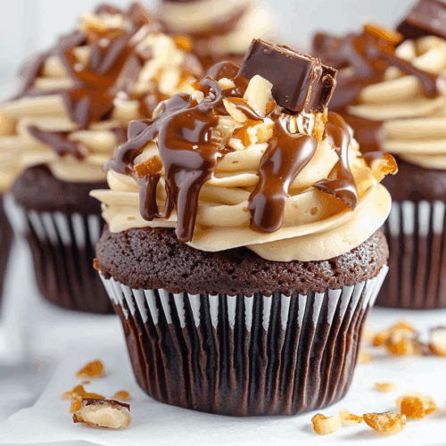 Decadent baked goods featuring layers of icing and gooey toppings