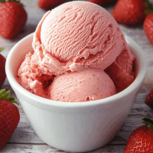 Frozen dessert in a waffle cone with a swirl texture on top