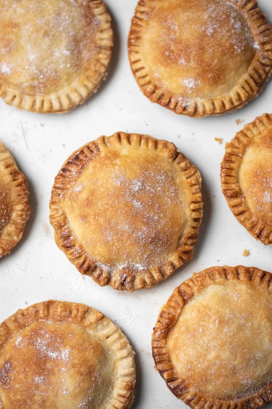 Golden mini pies filled with warm spiced apple filling.