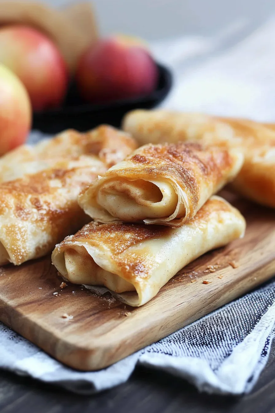 Stack of flaky rolls on a rustic wooden board.