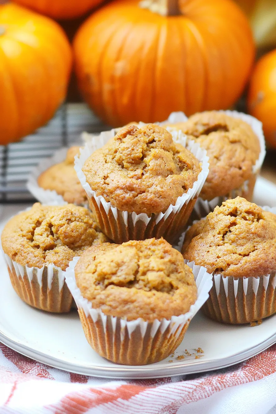 Moist spiced muffins with a rustic fall backdrop.