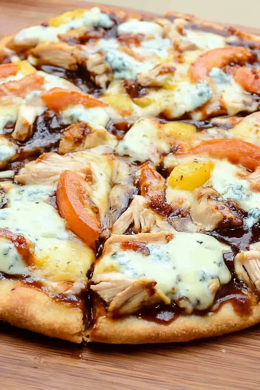 Close-up of melted cheese and crisp crust with herbs