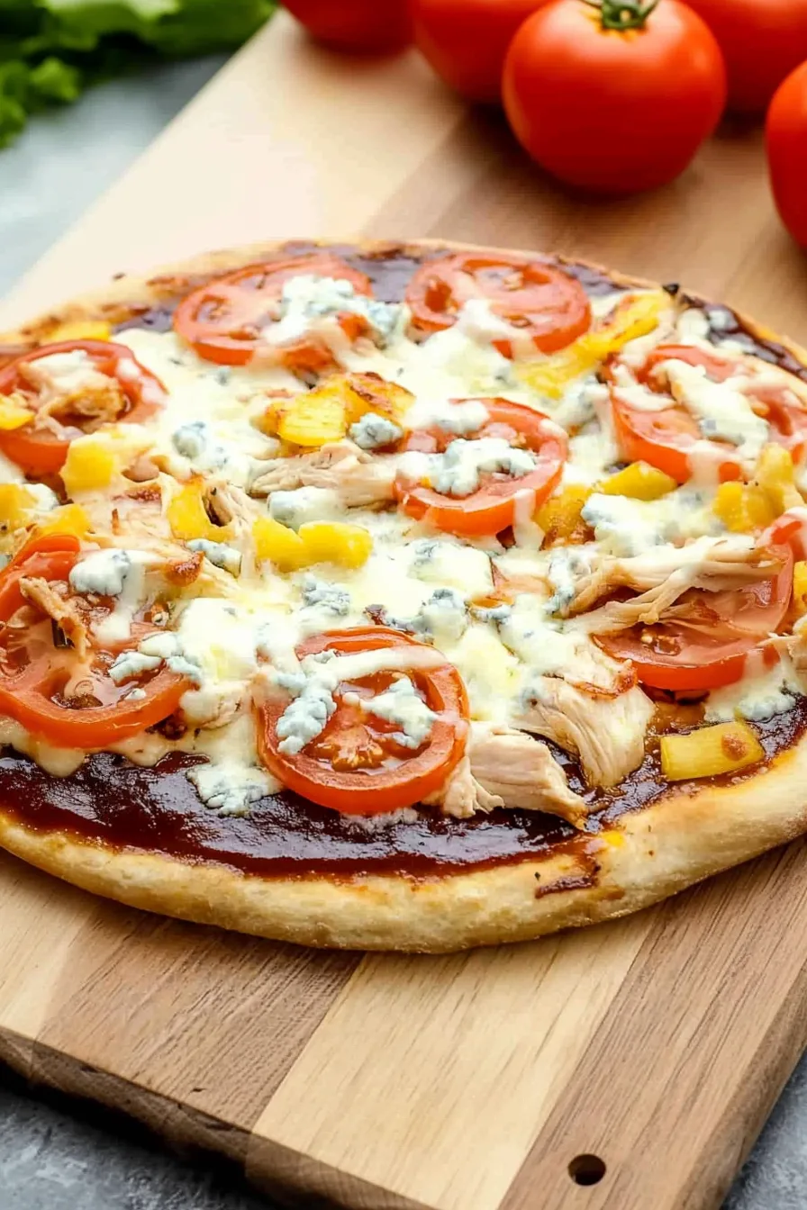 Rustic-style pizza fresh from the oven with golden edges