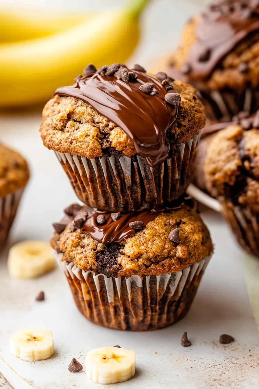 Overhead view of warm pastries with a rich, glossy drizzle