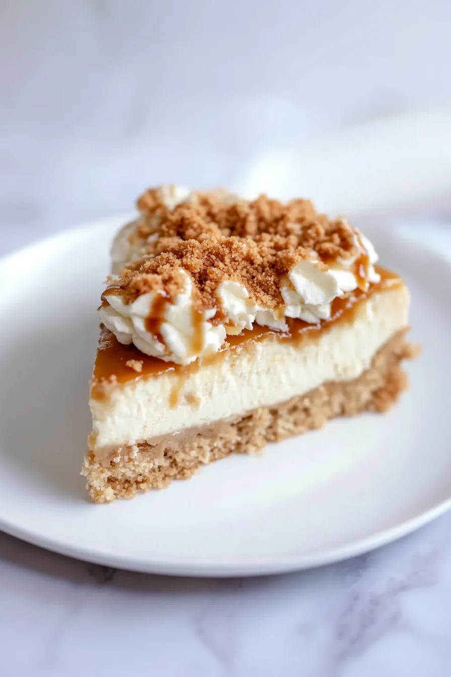 Rich, smooth cheesecake garnished with sweet apple topping