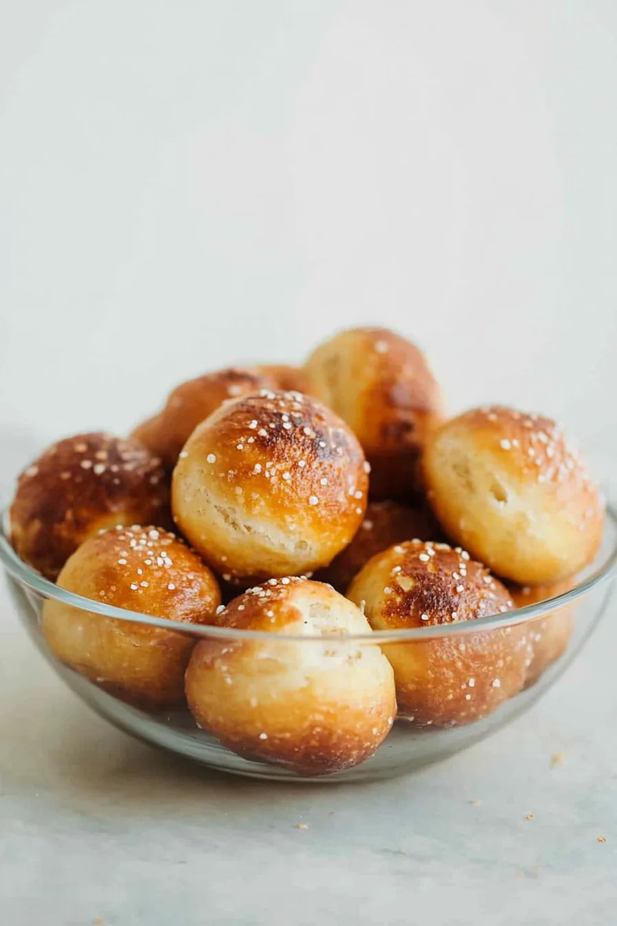 Close-up of warm, soft bread pieces with a browned crust