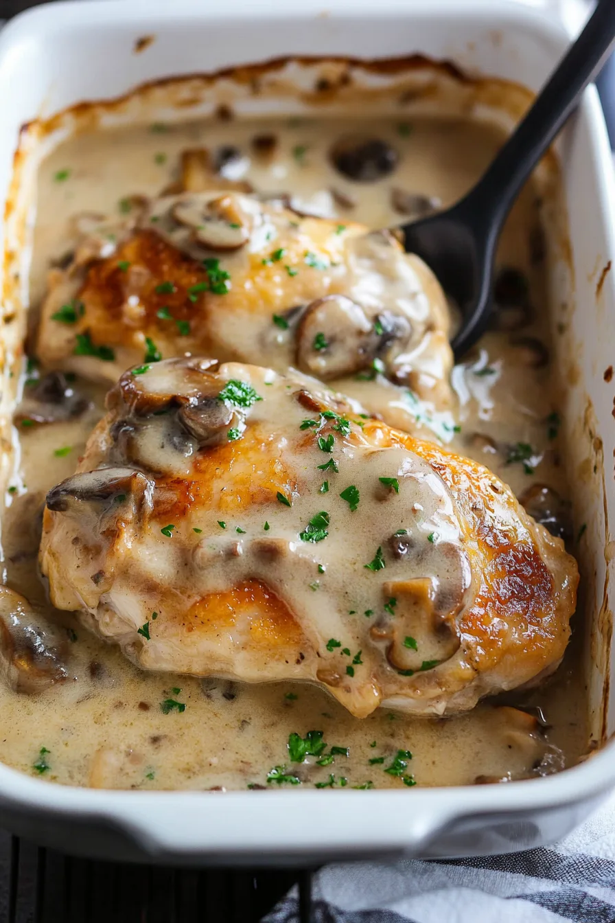 Fork cutting into a crispy steak with sauce pooling on the plate.