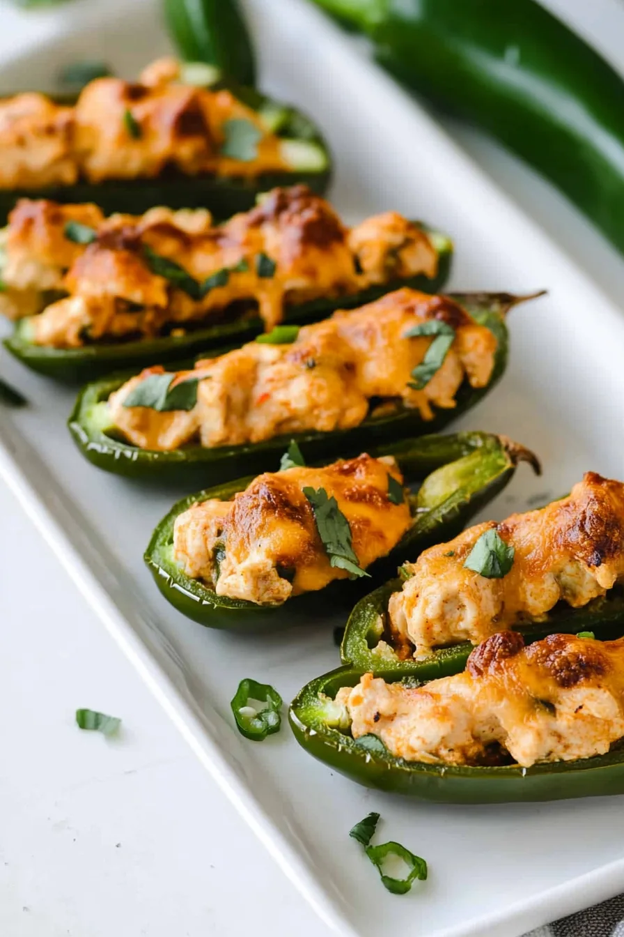 Crisp green peppers topped with golden crust