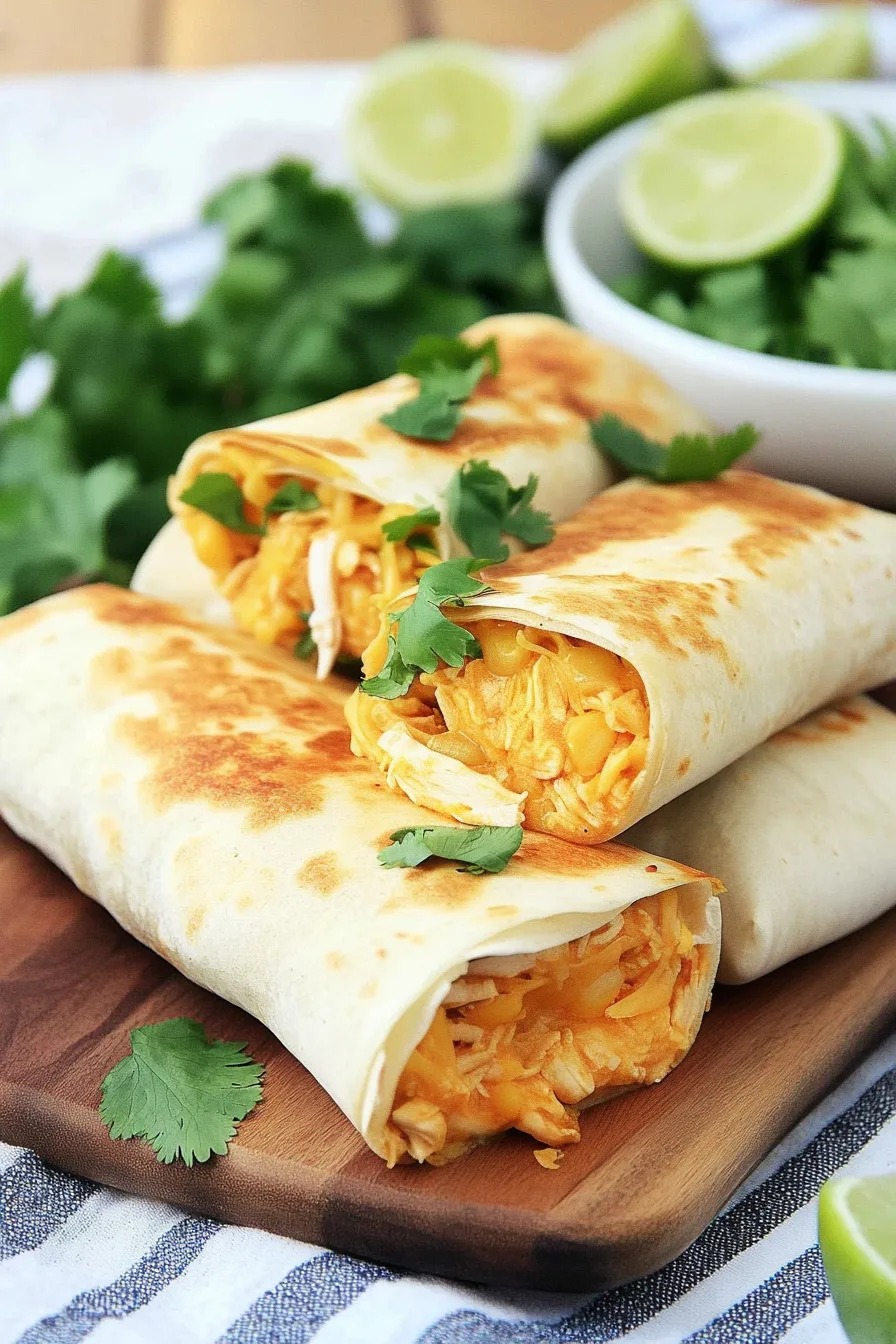 Stacked baked tortillas with melted cheese and fresh herbs on top.