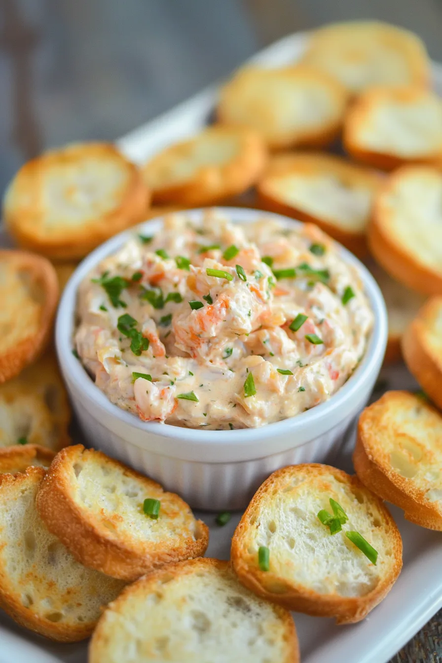 Small bowl of crab dip garnished with fresh parsley.