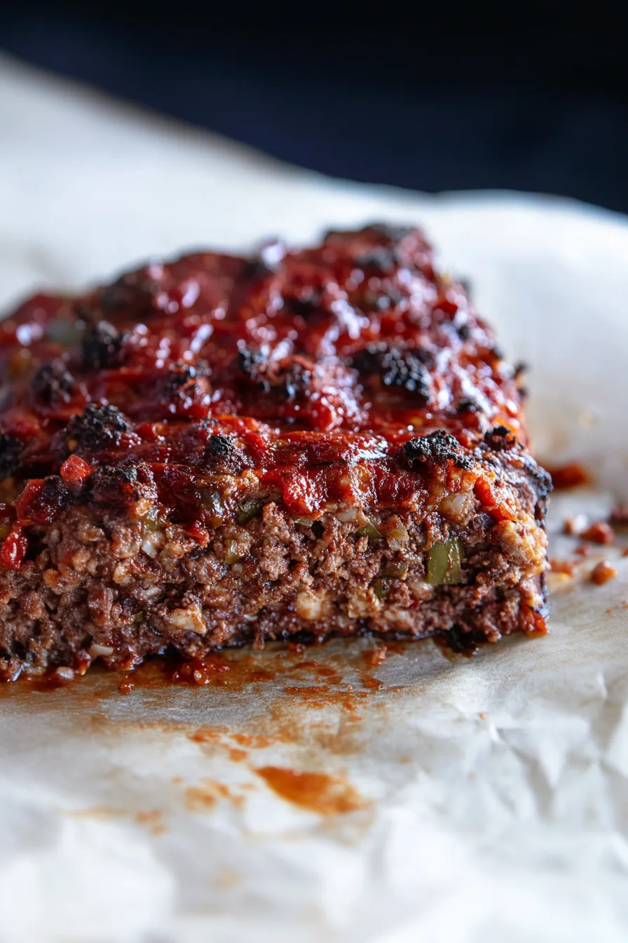 Homemade meatloaf with a caramelized topping