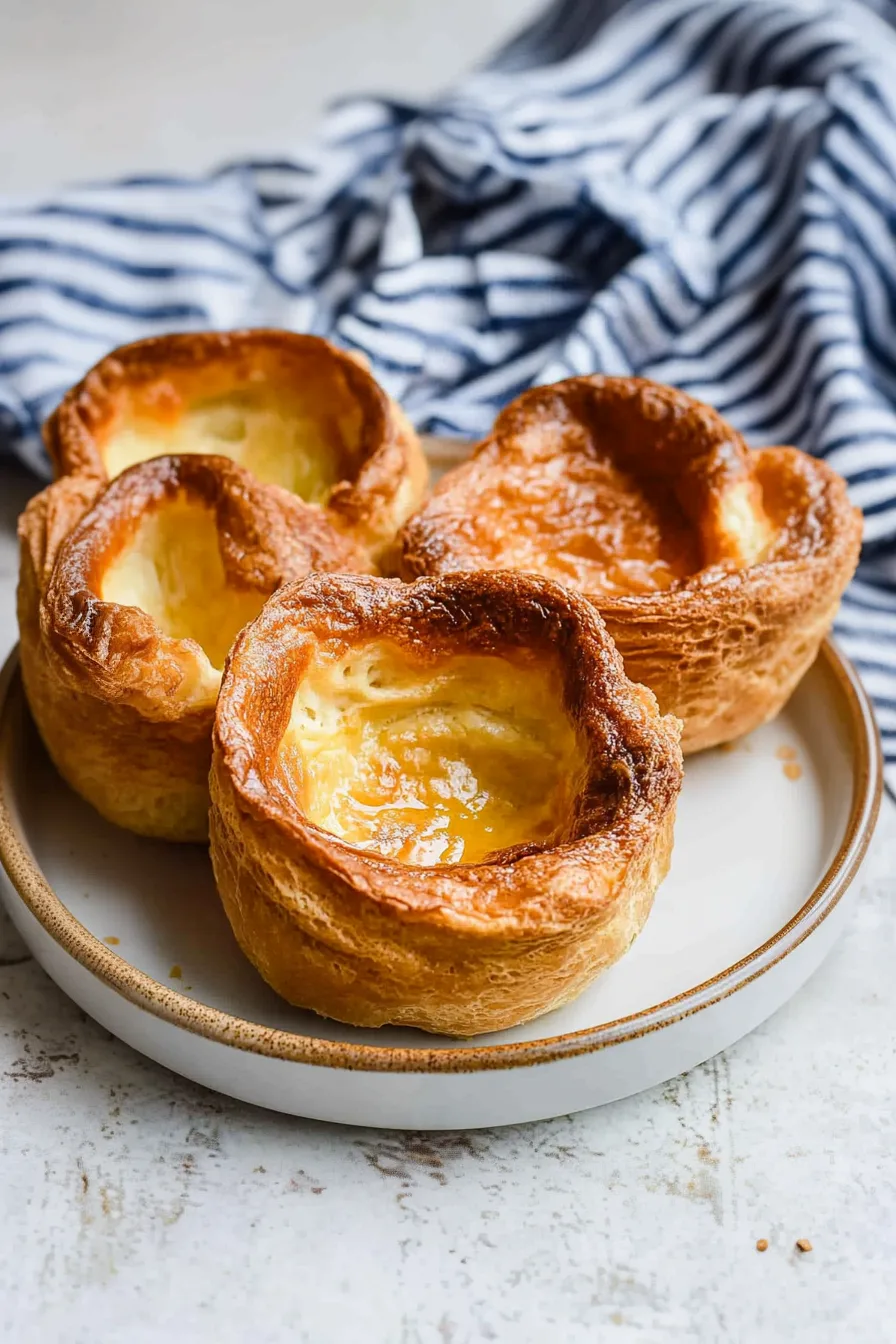 Side view showing the height and texture of the freshly baked puffs.