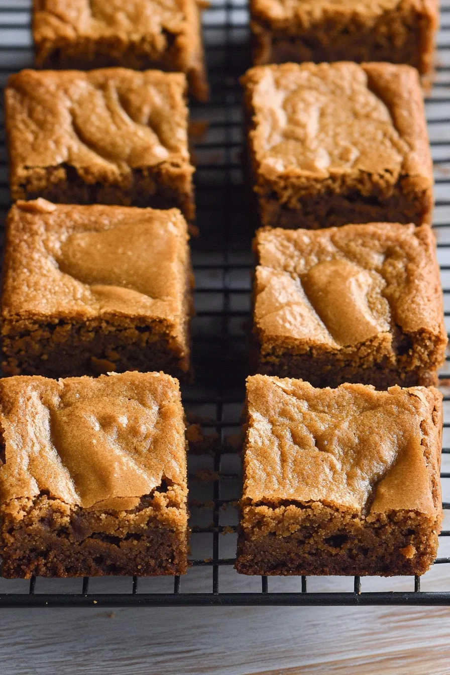 Overhead view of dessert bars arranged neatly and ready to serve.