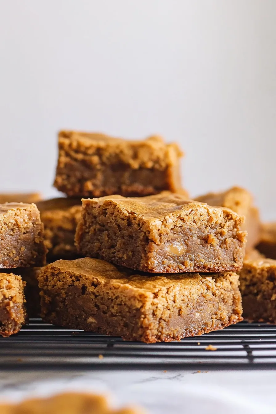 Rich, gooey chocolate squares with a creamy topping.