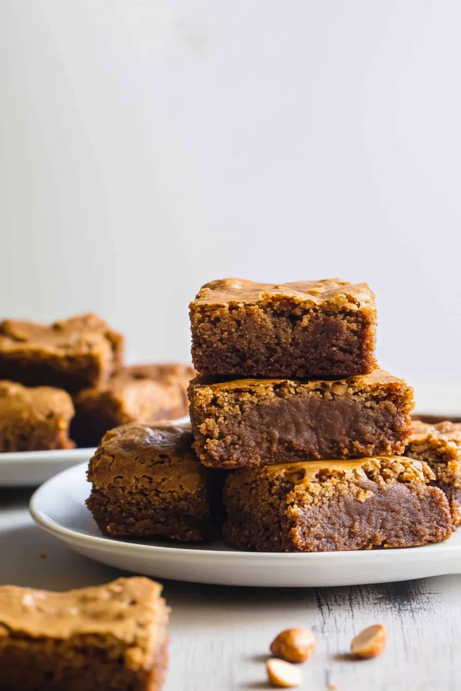 Stacked chocolatey bars with a marbled pattern.