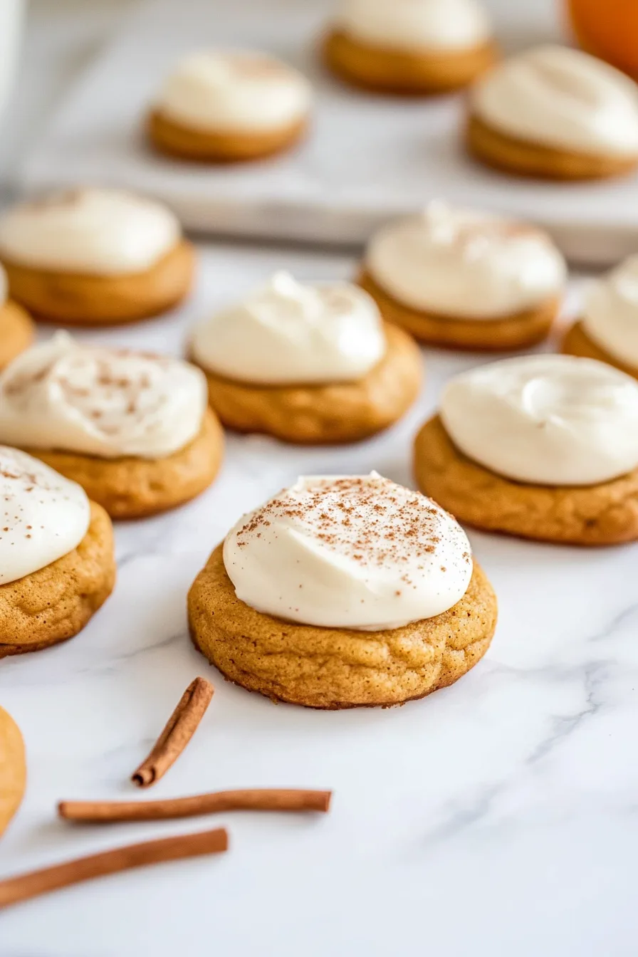 Frosted autumn-inspired sweets styled on a rustic background