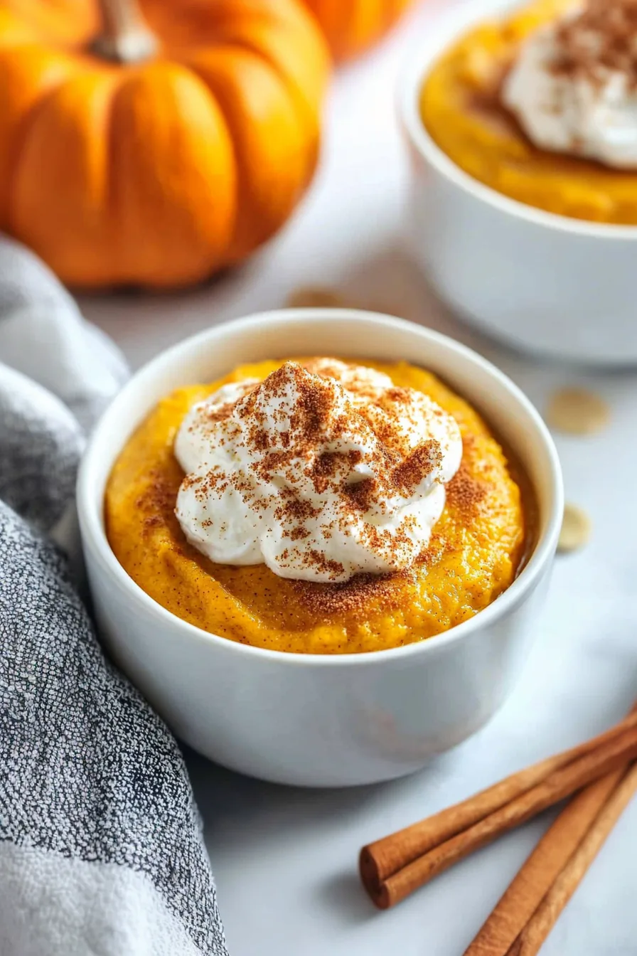 Individual portions served in ramekins with fall-themed napkins in the background.