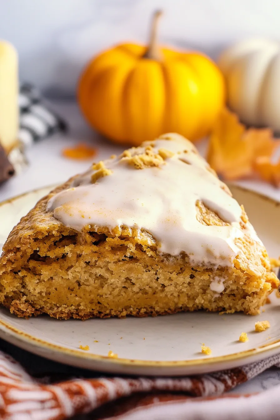 Close-up of flaky baked scone showing soft texture inside.