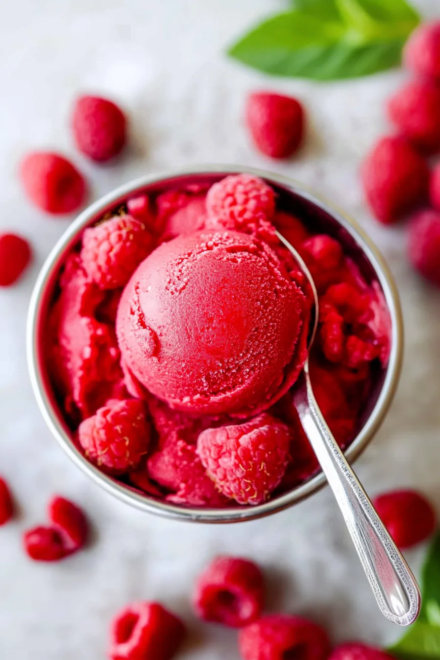 Dessert bowl placed next to fresh berries on a rustic table.