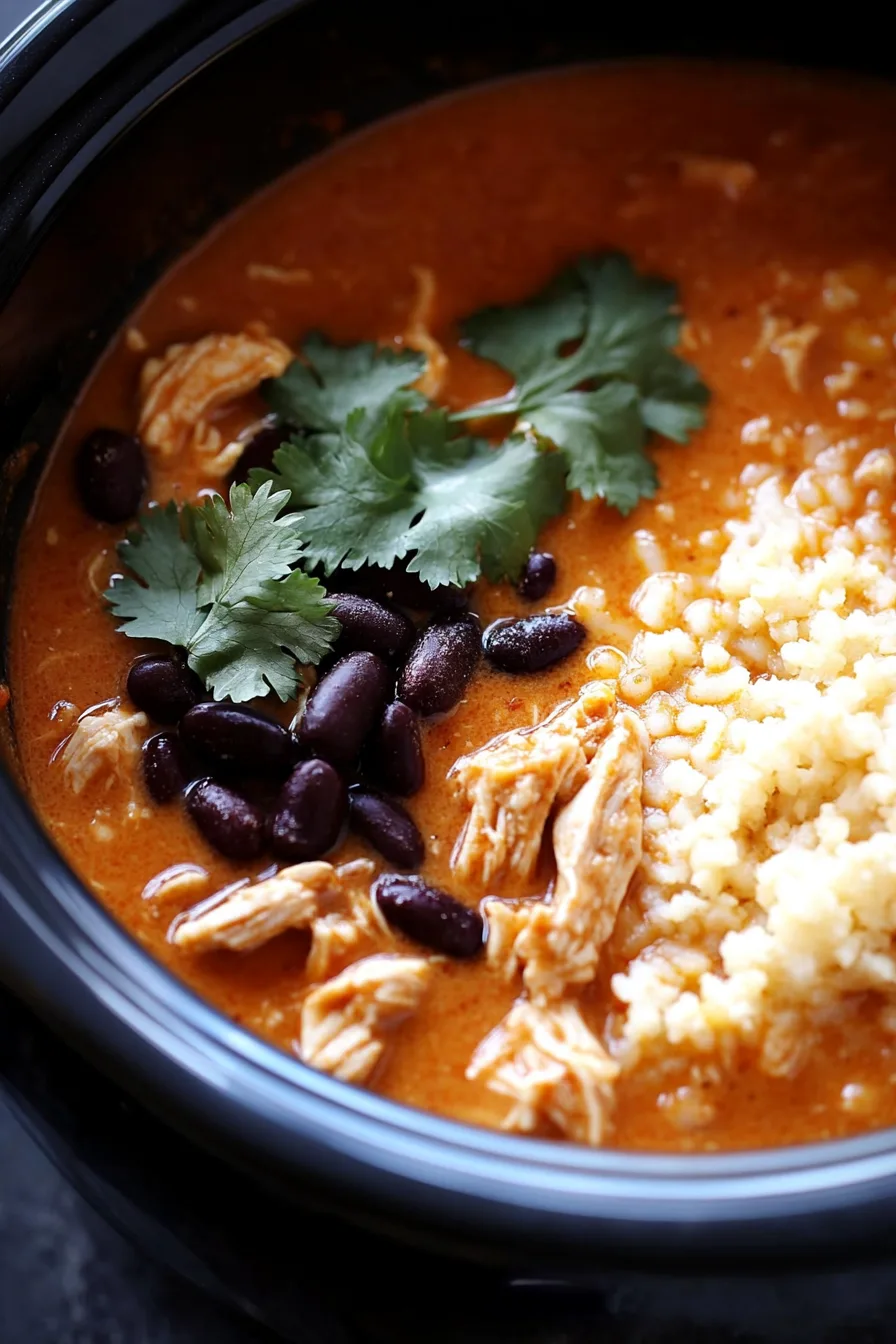 Close-up of tender chicken with vibrant vegetables and cilantro garnish.