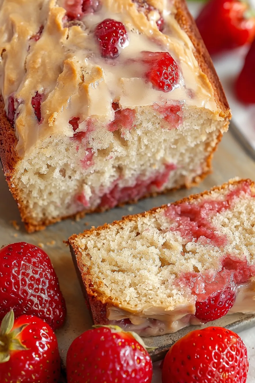 Close-up of a moist berry-filled loaf on a wooden board