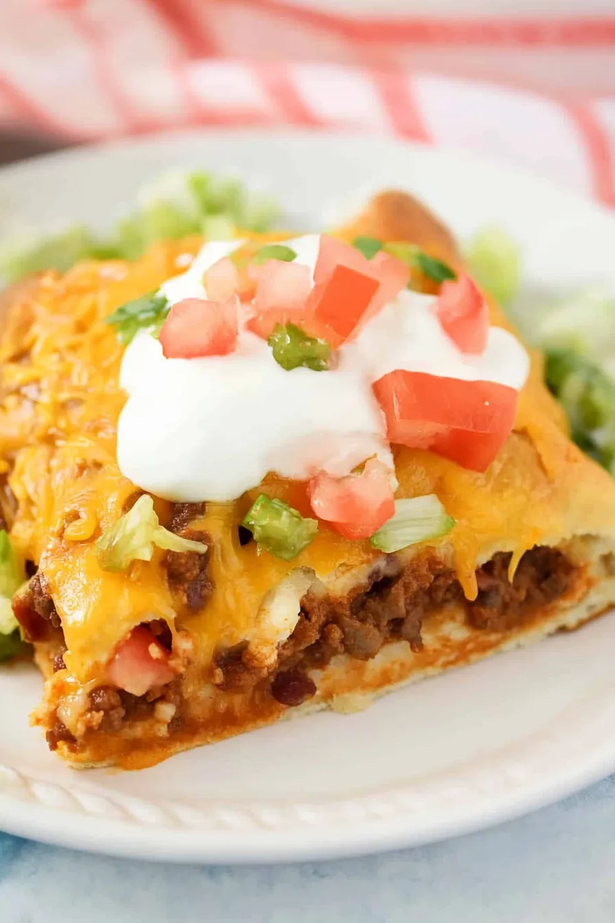 Golden baked dish with melted cheese and savory filling