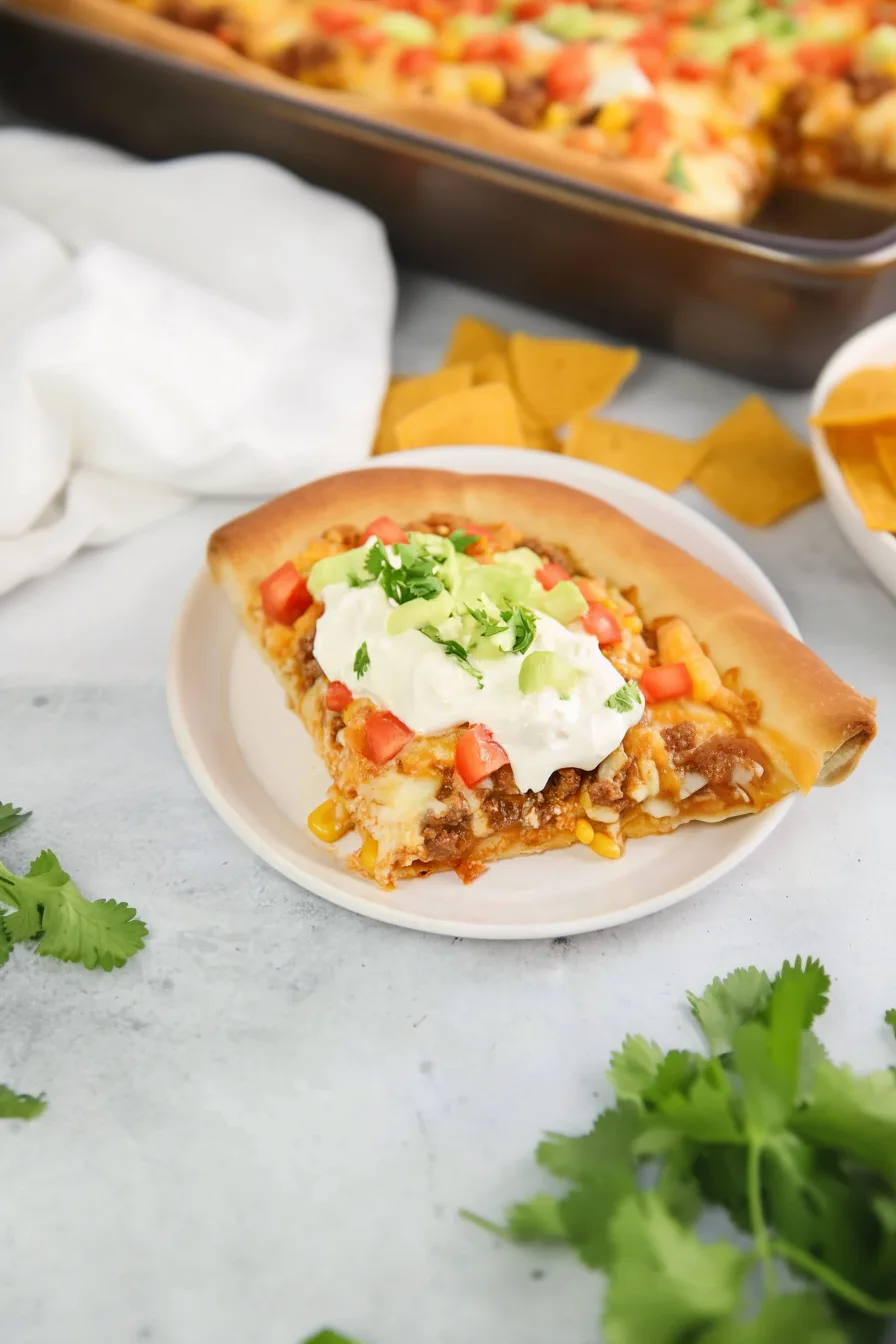 Freshly baked savory pie on a serving plate