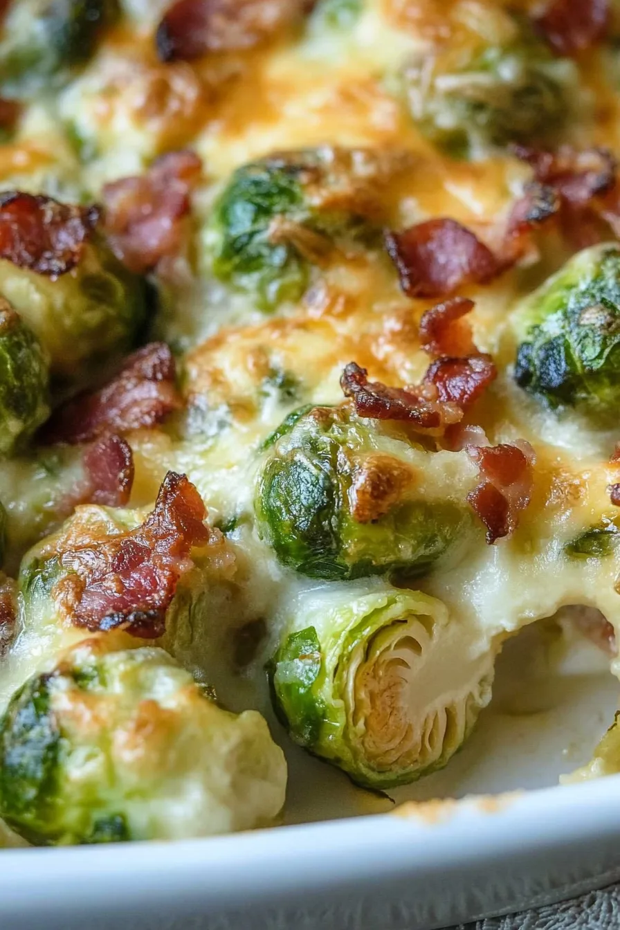 Bubbling casserole dish fresh from the oven, topped with breadcrumbs