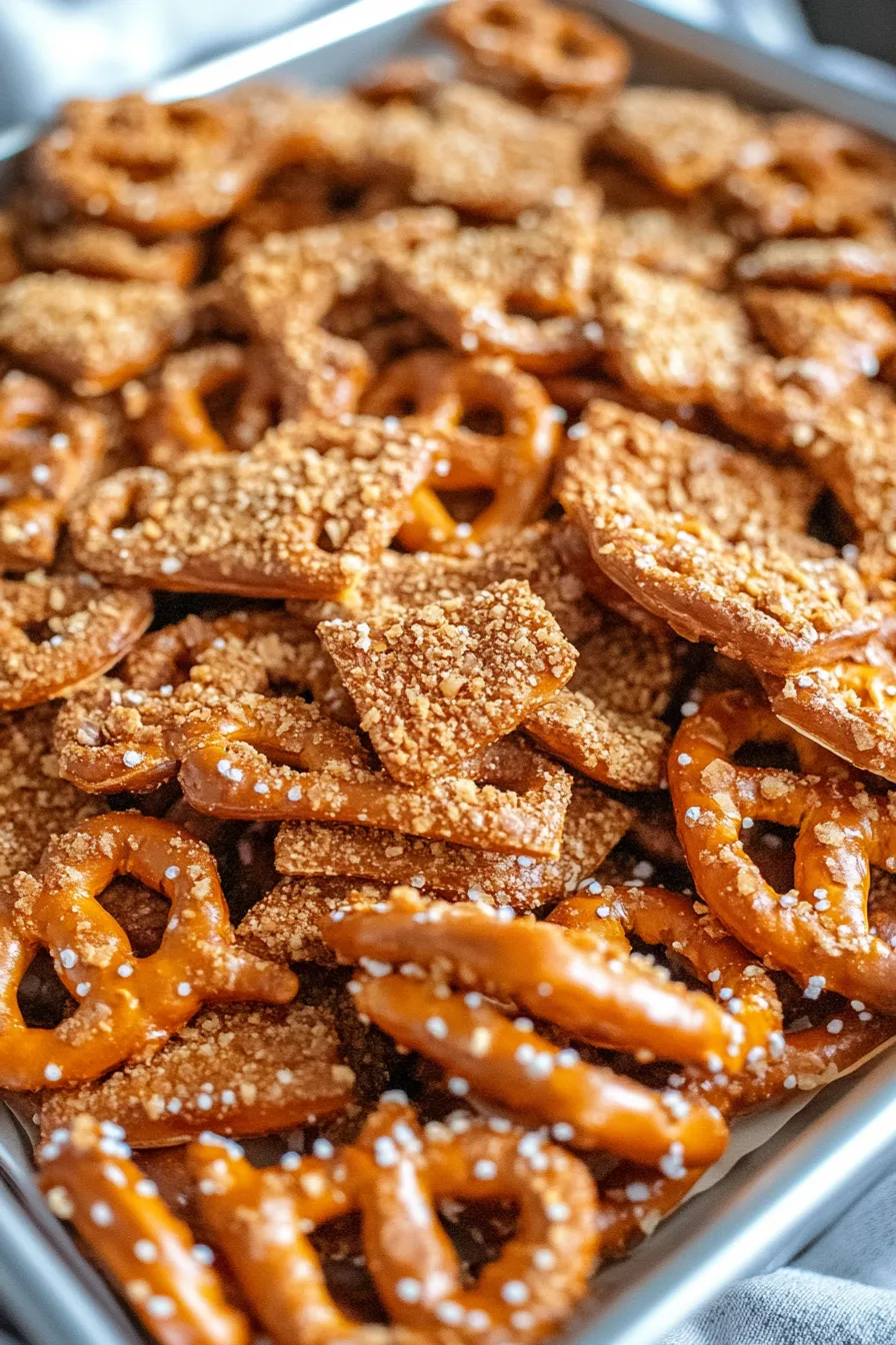 Baked pretzel bites covered in a rich, sugary glaze