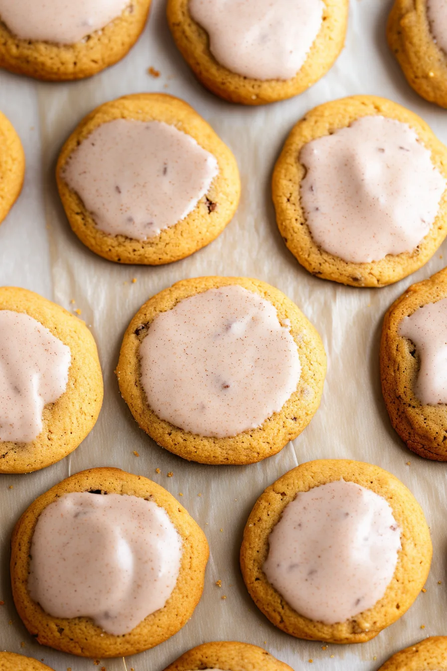 Homemade chai sugar cookies arranged neatly on parchment paper
