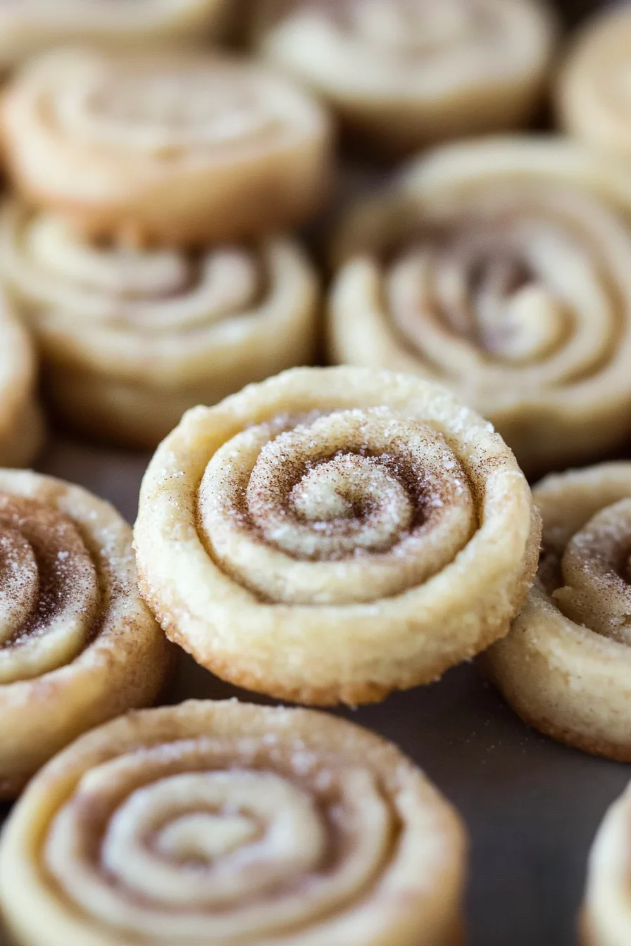Flaky pinwheel-style cookies with a crisp sugar topping
