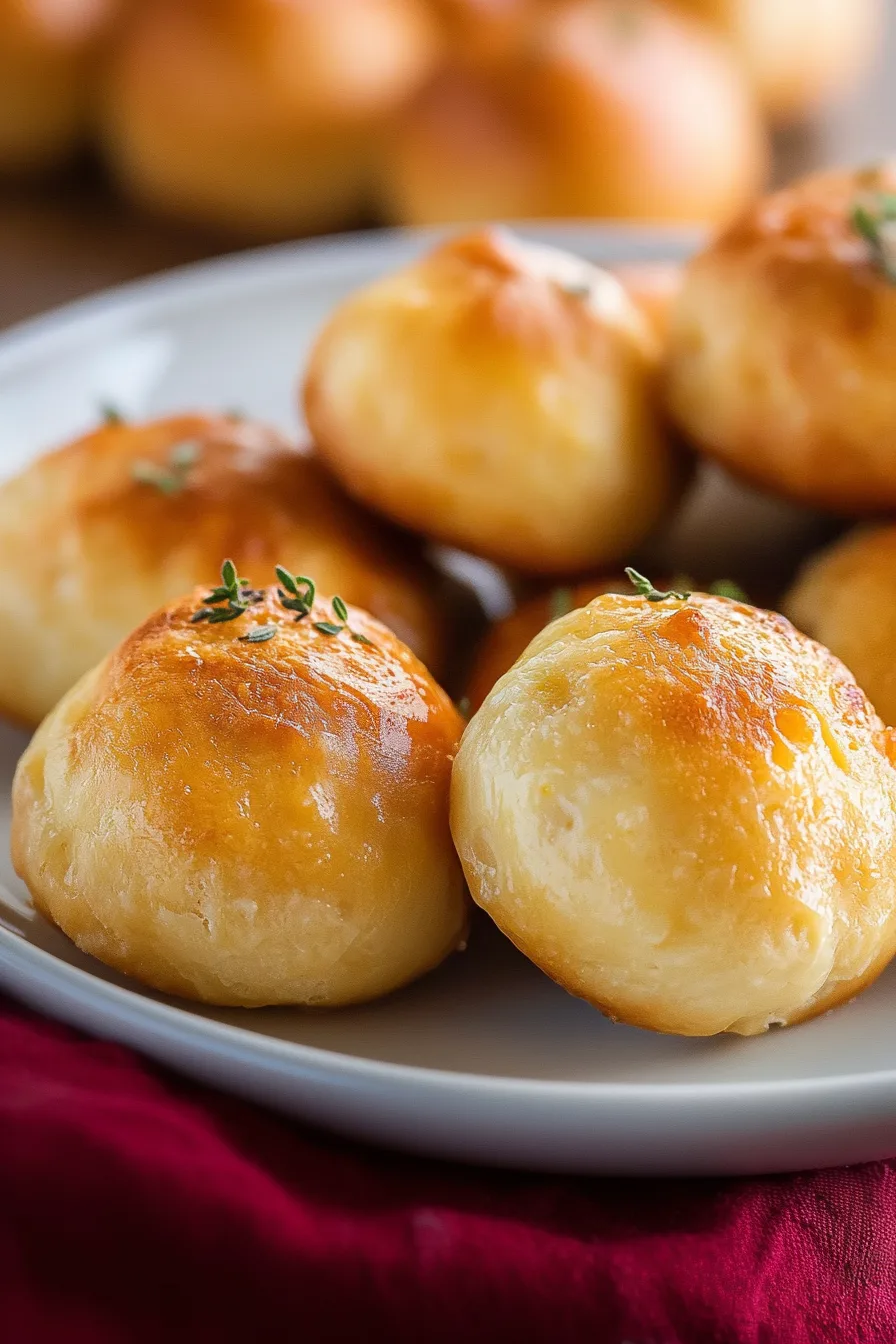 Crispy, golden brown cheese and cranberry stuffed pastry on a serving plate.