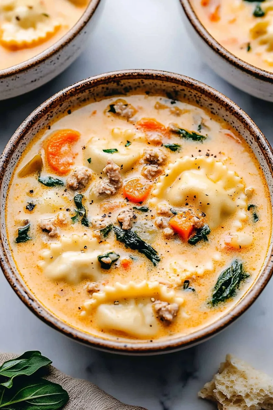Hearty soup garnished with parsley and cracked black pepper