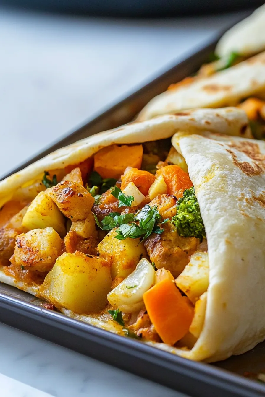 Colorful mix of seasonal vegetables arranged on a baking tray