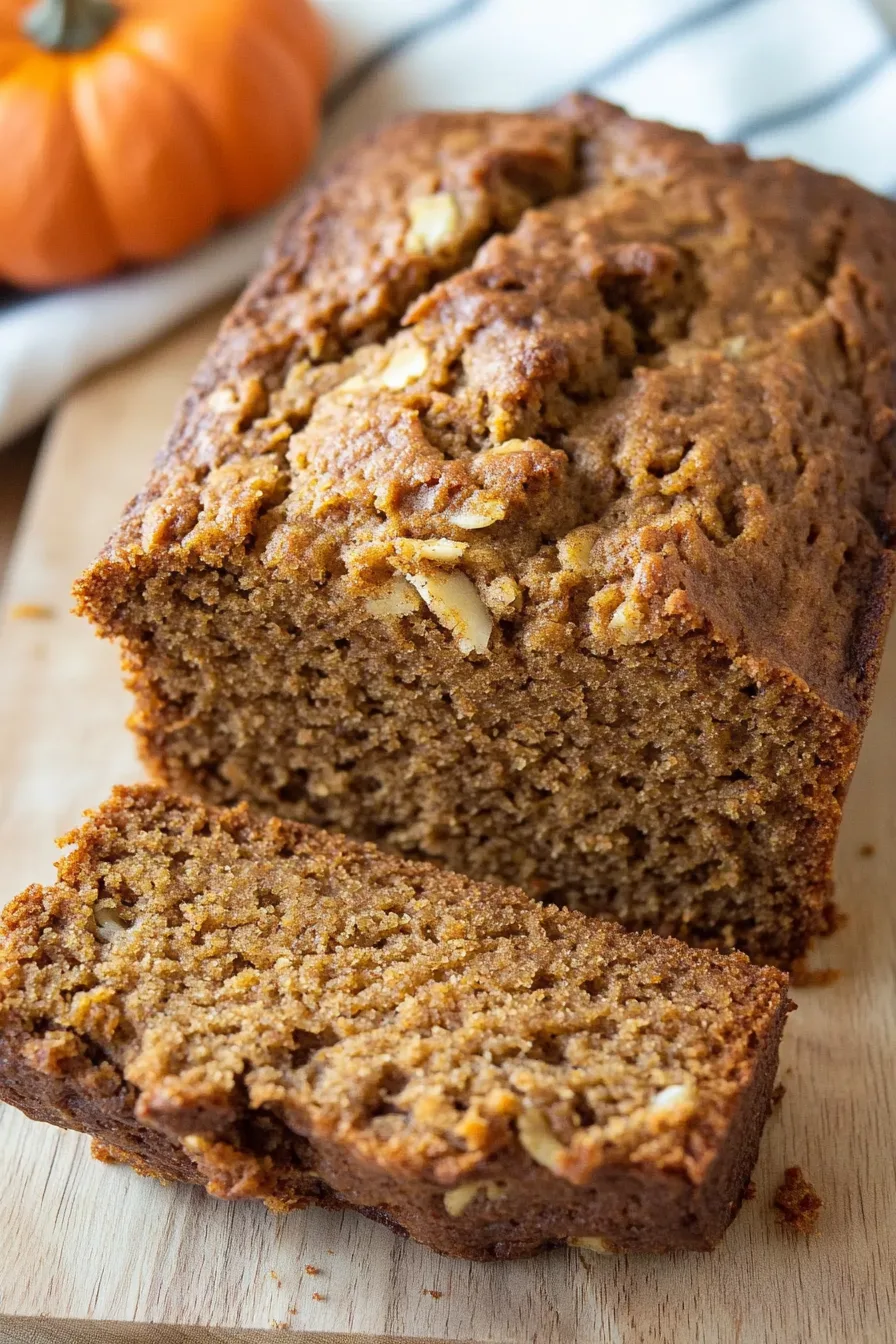 Close-up of warm autumn bread with a soft crumb.