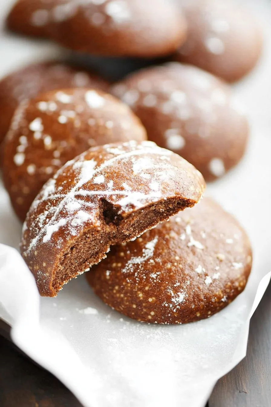 Classic holiday cookies broken open to reveal a moist, spiced crumb.