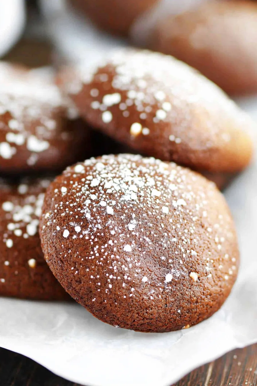 Close-up of spiced holiday cookies with decorative sugar designs.