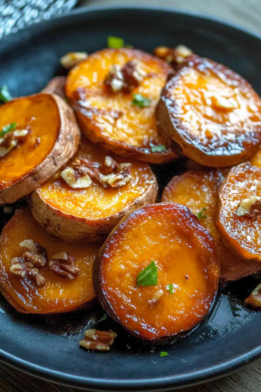 Melt-in-your-mouth roasted sweet potatoes with a glossy finish